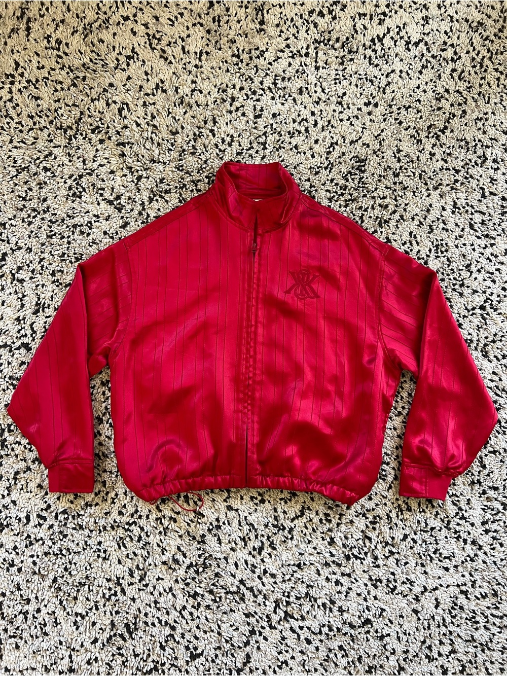 Kith Wrenley Crest Satin Track Jacket Red Full Zip Women’s Size XS